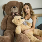 Big Plush Teddy Bear, Soft Toy, 160 Cm, 63 Inches, 5.2 Feet, Dark Brown, Nomo - Teddyway