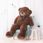 Big Plush Teddy Bear, Soft Toy, 100 Cm, 39 Inches, 3.3 Feet, Dark Brown, Nomo - Teddyway