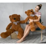 Big Plush Teddy Bear, Soft Toy, 100 Cm, 39 Inches, 3.3 Feet, Dark Brown, Popo - Teddyway