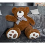 Big Plush Teddy Bear, Soft Toy, 100 Cm, 39 Inches, 3.3 Feet, Dark Brown, Bobo - Teddyway