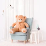 Big Plush Teddy Bear, Soft Toy, 100 Cm, 39 Inches, 3.3 Feet, Light Brown, Toto - Teddyway