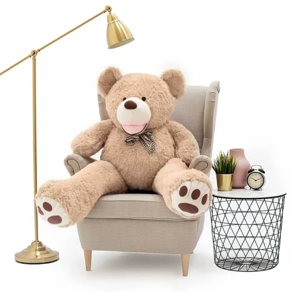 Big Plush Teddy Bear, Soft Toy, 100 Cm, 39 Inches, 3.3 Feet, Light Brown, Bobo - 130 cm, Light brown - Teddyway
