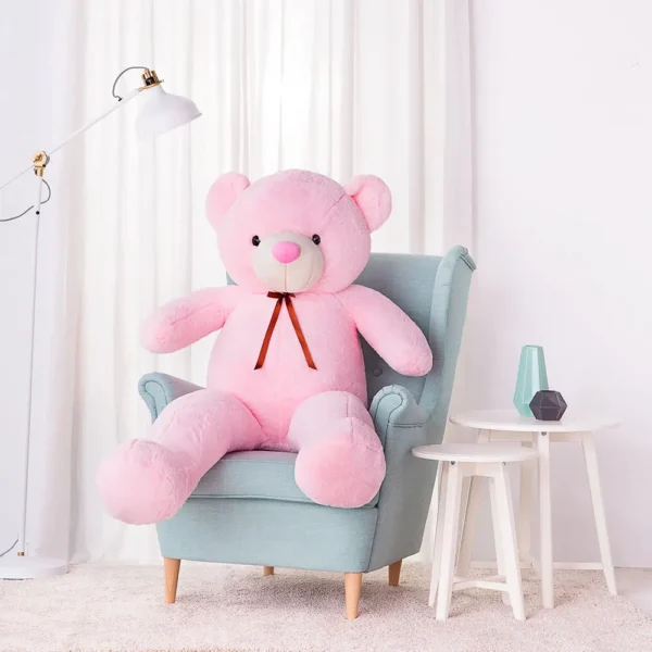 Big Plush Teddy Bear, Soft Toy, 100 Cm, 39 Inches, 3.3 Feet, Light Brown, Toto - 100 cm, Pink - Teddyway