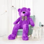 Big Plush Teddy Bear, Soft Toy, 100 Cm, 39 Inches, 3.3 Feet, Light Brown, Popo - 220 cm, Purple - Teddyway