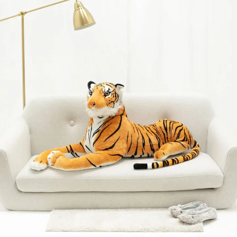 Plush Tiger, Soft Toy, 70 Cm, 27 Inches, 2.3 Feet, Yellow, Tigo - Teddyway