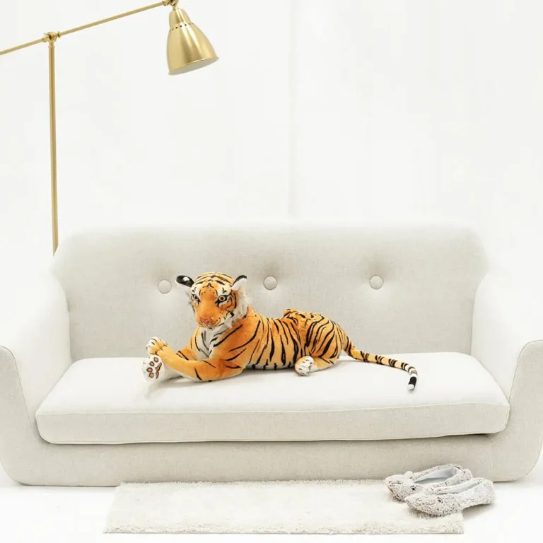 Plush Tiger, Soft Toy, 70 Cm, 27 Inches, 2.3 Feet, Yellow, Tigo - Teddyway
