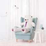 Big Plush Teddy Bear, Soft Toy, 100 Cm, 39 Inches, 3.3 Feet, Light Brown, Toto - 100 cm, White - Teddyway