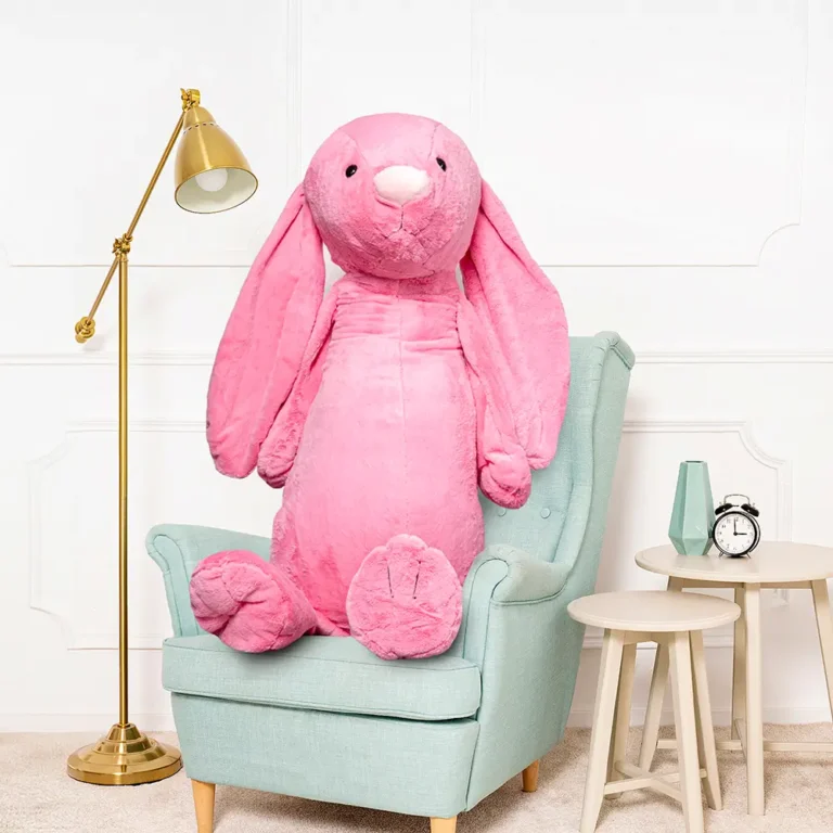Big Plush Bunny, Soft Toy, 160 Cm, 63 Inches, 5.2 Feet, Bright Pink, Bani - Teddyway