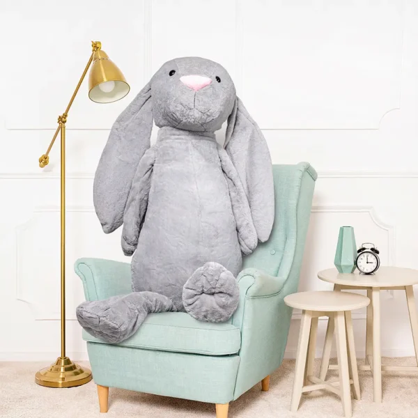 Big Plush Bunny, Soft Toy, 160 Cm, 63 Inches, 5.2 Feet, Grey, Bani - Teddyway